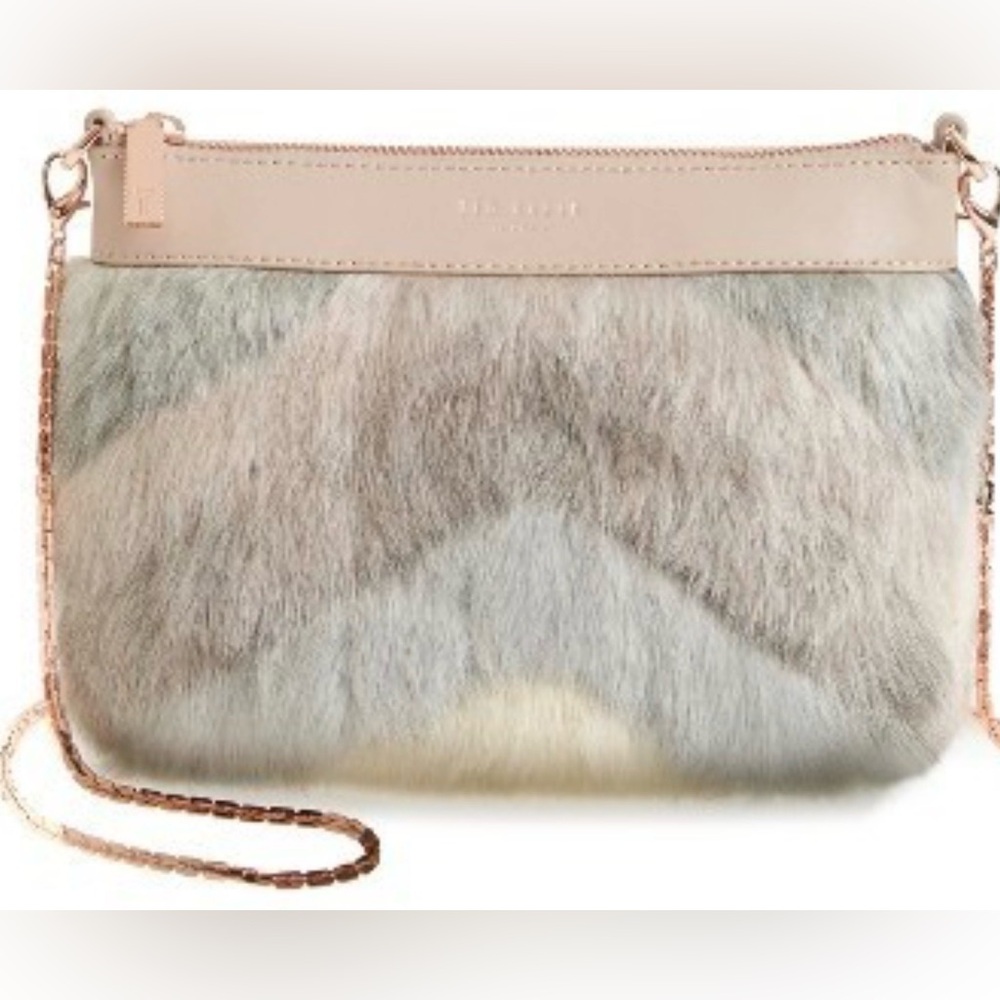 Ted Baker London Fur Crossbody Soft Girl blush pink Neutral Statement Bag